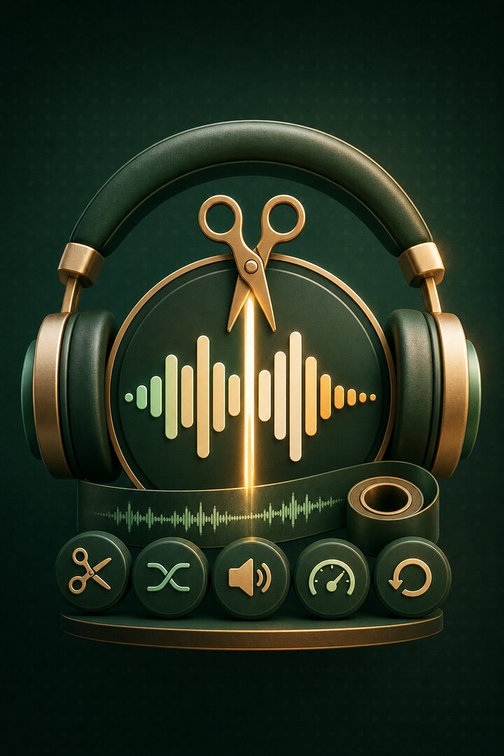 Audio Editor Pro: Trim, Convert, Mute, Reverse and More featured illustration