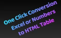 EXCEL TO HTML