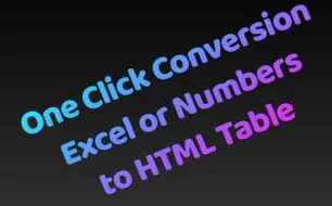 EXCEL TO HTML