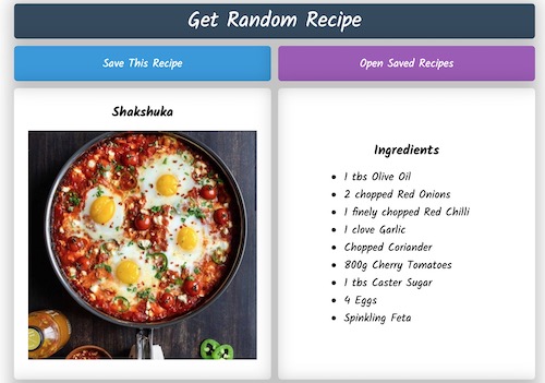 Generate Random Food Recipe with Videos Online Tools