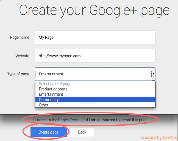 Google Plus page creation guide step 4