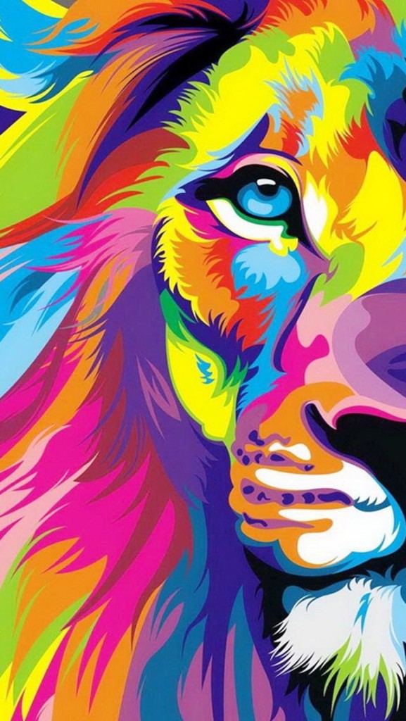 lion colorfull wallpaper