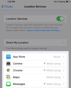 iphone location service1- Boos iPhone's battery life in IOS 8