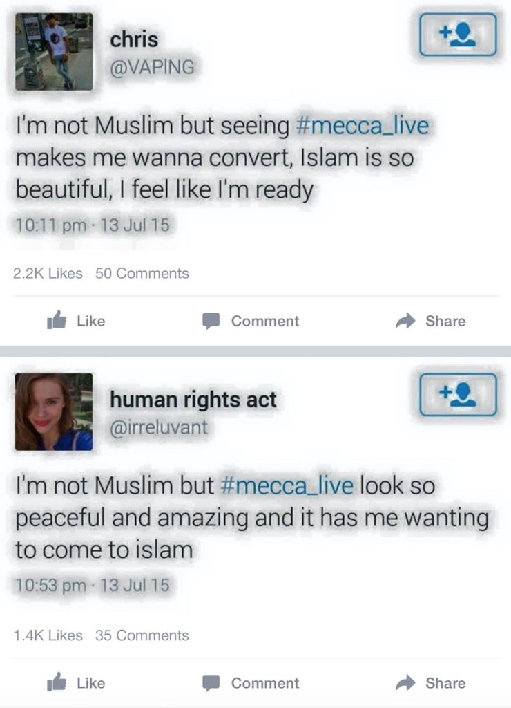 Snapchat's Mecca_Live Tweet