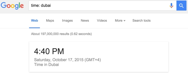 Check Time in Google Search