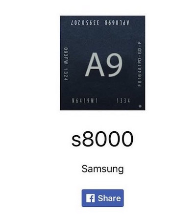 Samsung made Apple A9 Chip