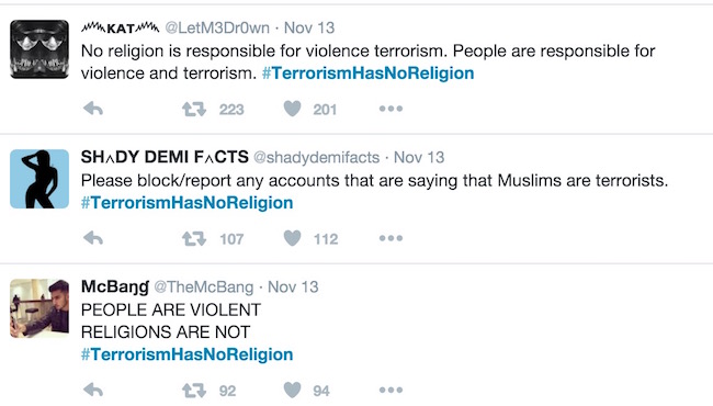 Terrorism has no religion tweet 3
