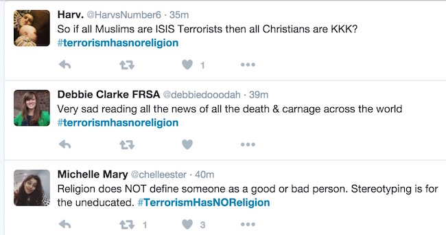 Terrorism has no religion tweet 4