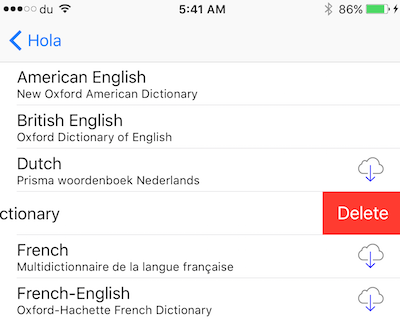 Deleting a Dictionary on iPhone