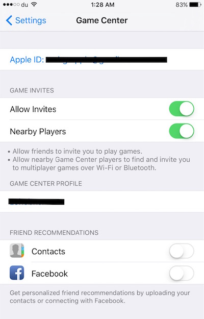 Game Center iOS