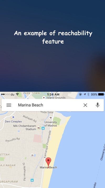Reachabilty feature on iPhone