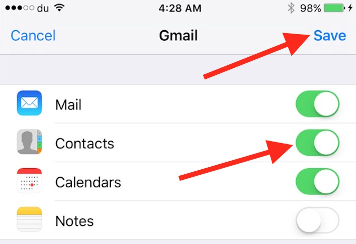 Sync Google Contacts with iPhone
