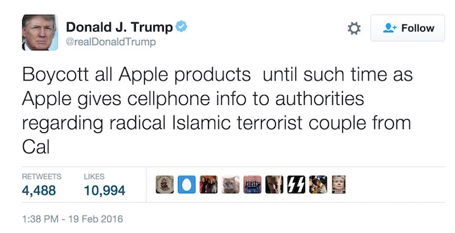Trump apple boycott