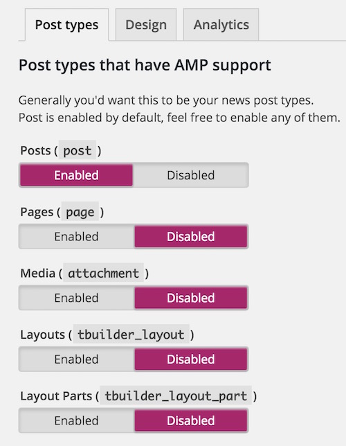 Enable Disable AMP