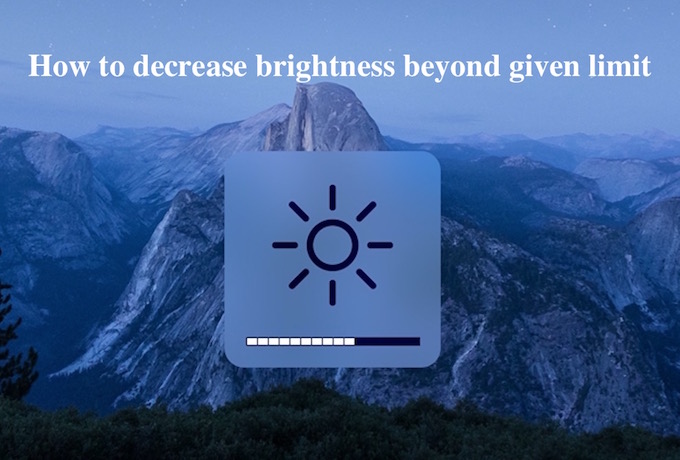 Mac brightness Option