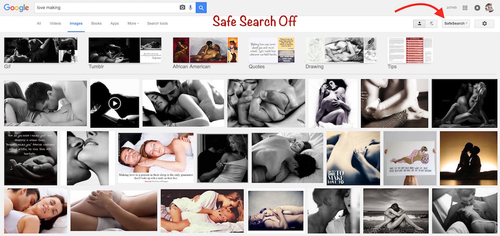 Safe Search Off