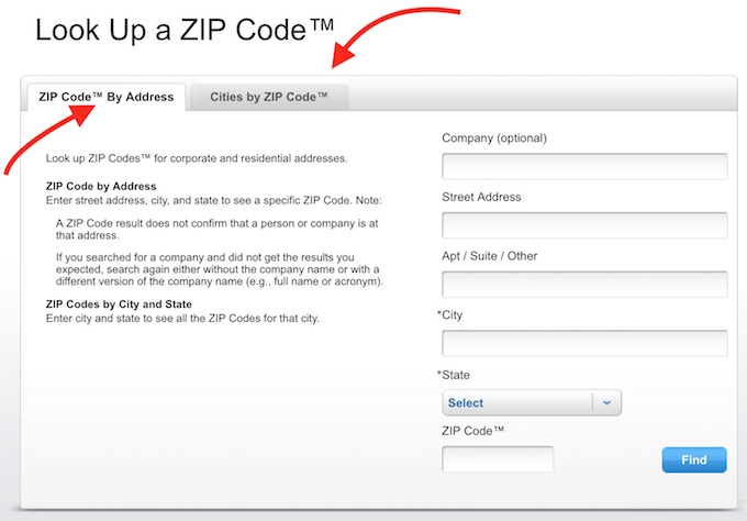 Find ZIP Code and Address in the US
