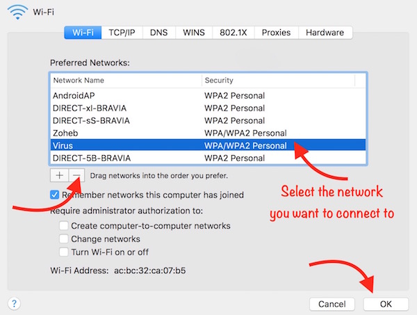Removing WiFi Network on Mac