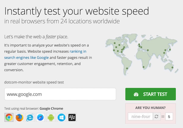 Test Website Speed for 24 location