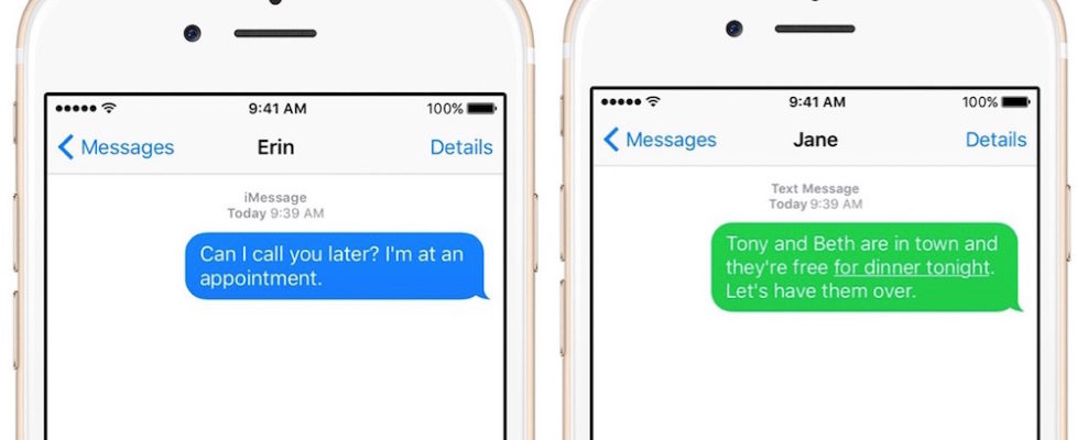 iMessage vs text message