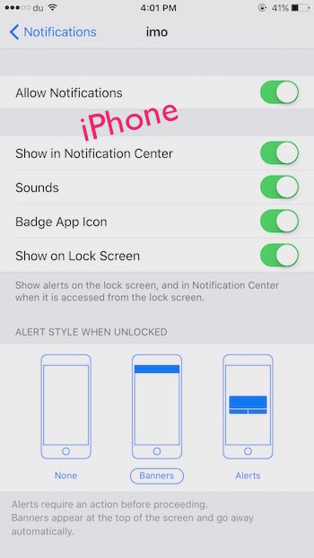iOS notification