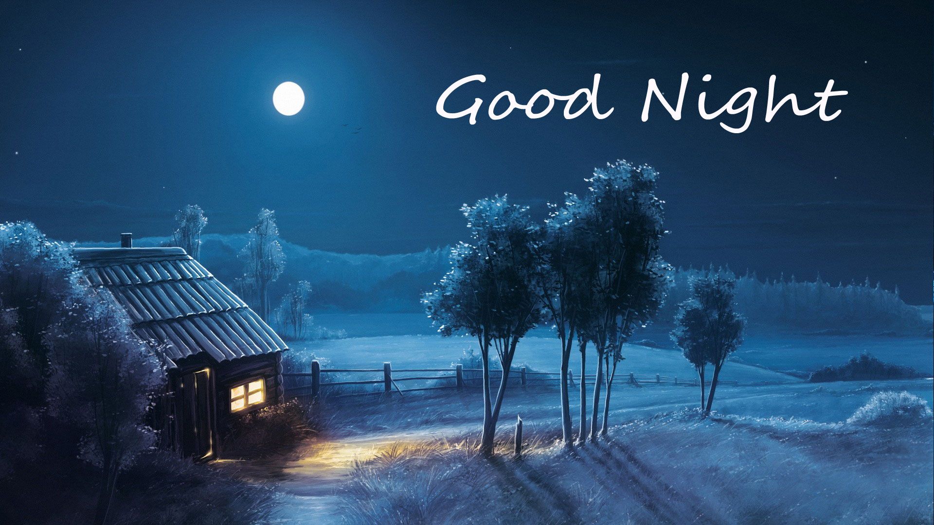 Good night home moon image