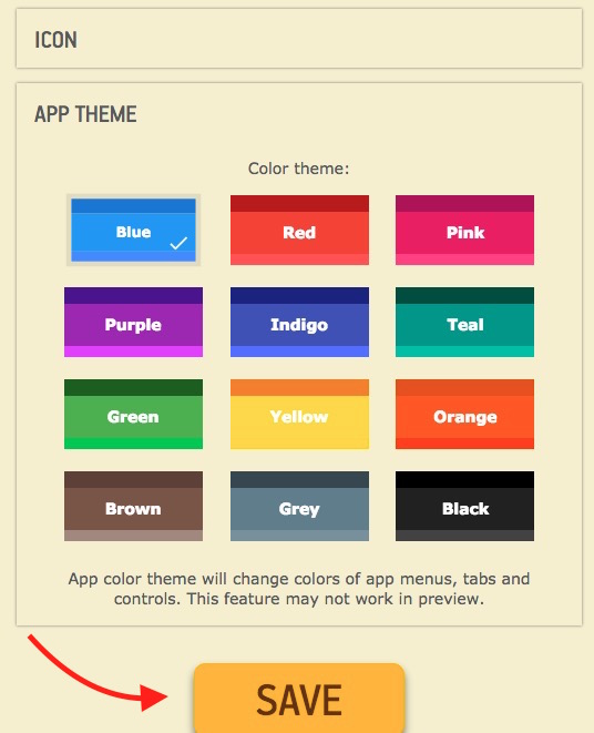 Select App theme
