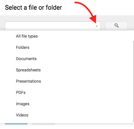 Select a Folder Google Drive to Share