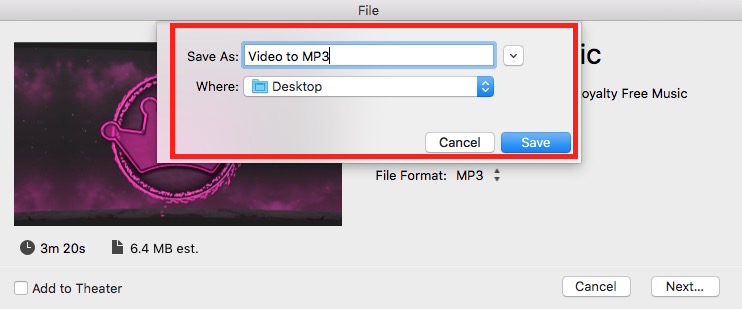 Video converted to MP3