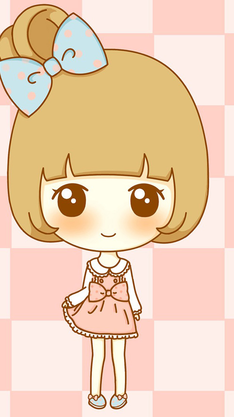 iPhone 7 cute girl cartoon wallpaper