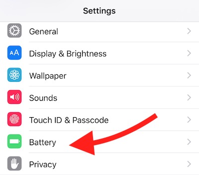 iPhone Battery Option