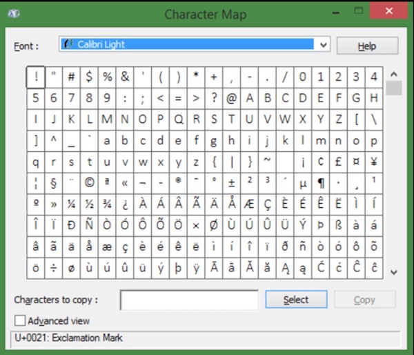 windows-symbol-and-special-characters