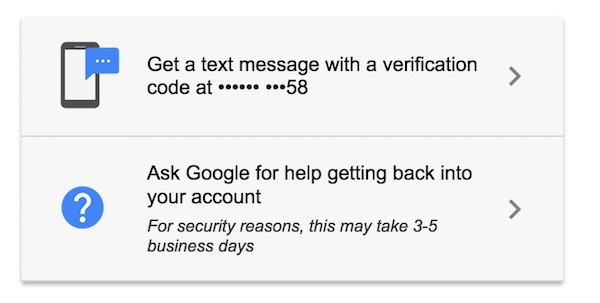Contact Google to recover account
