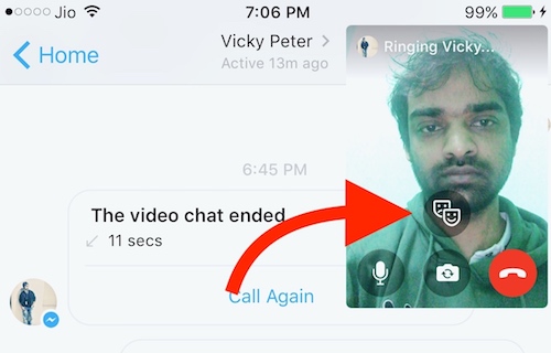 Adding Filter to Messenger Video Call