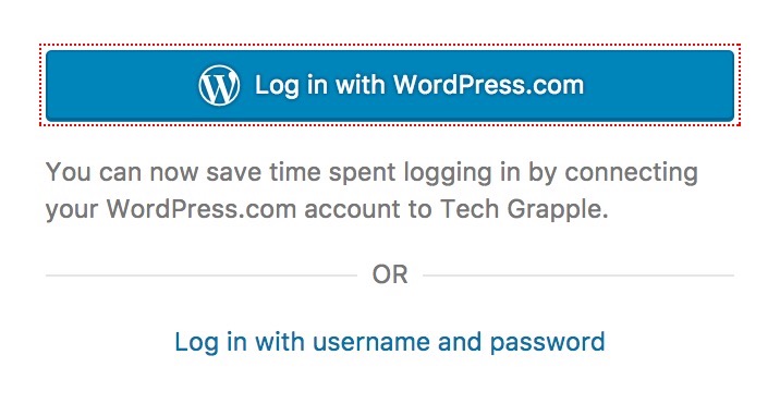 Log in with wordpress