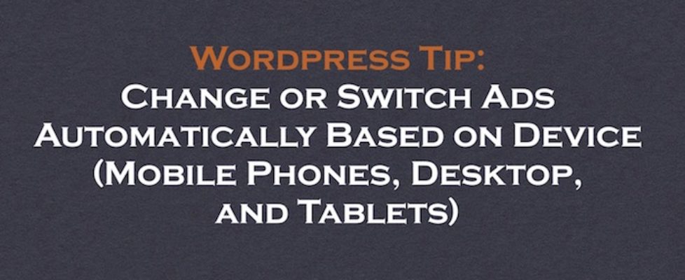 Ads Switch on Wordpress