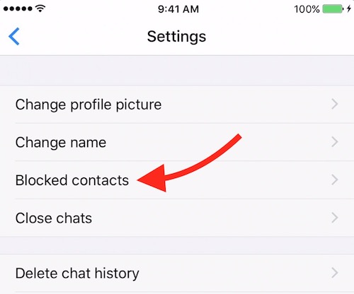 blocked contacts option