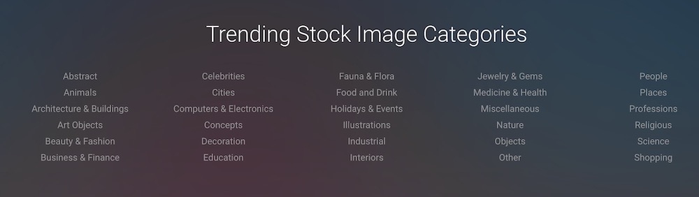 category of stock images
