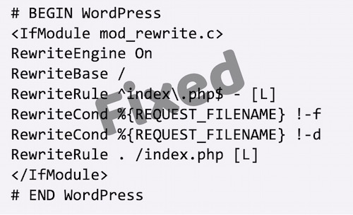 htaccess fixed
