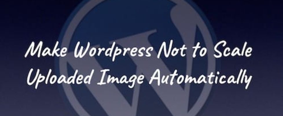 Make Wordpress Not to Edit Uploaded Image