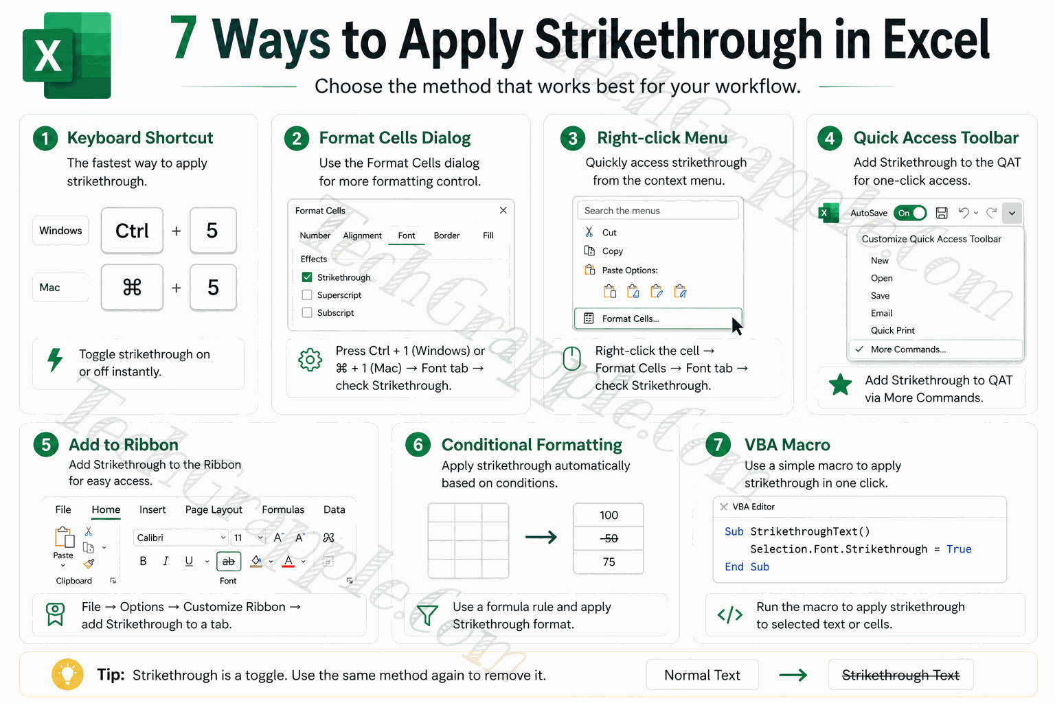 strike-through-excel