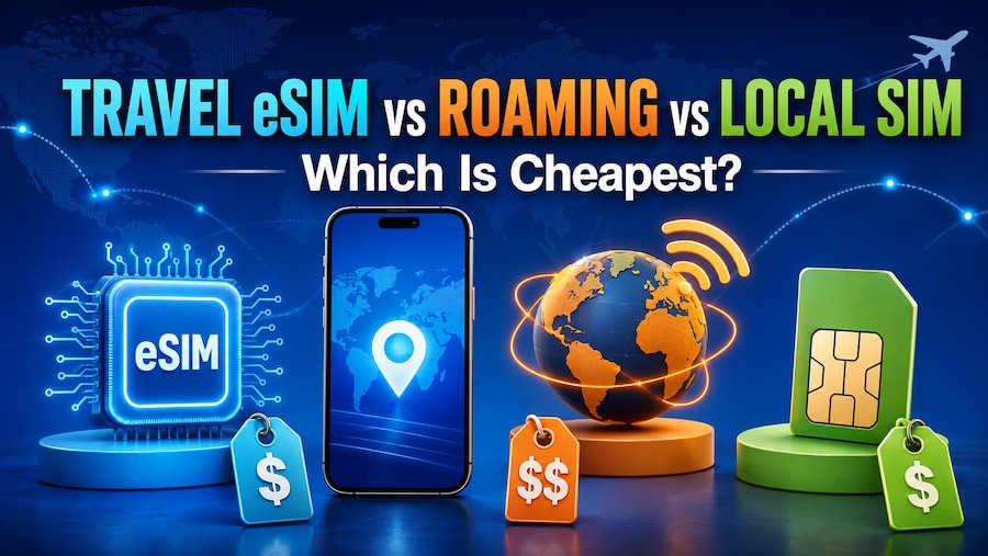 Travel eSIM versus roaming versus local SIM